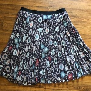 Loft Womens Accordion Skirt Floral Print